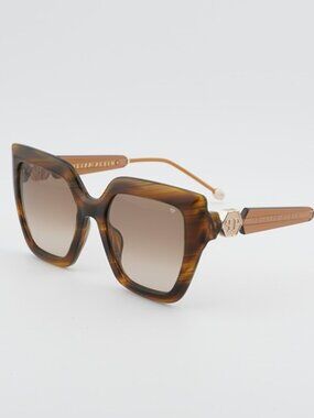 Philipp Plein SPP064S 03BQ Sunglasses Brown Square Frame, Brown Lenses